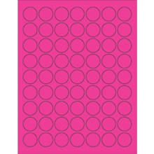 1" Fluorescent Pink Circle Laser Labels