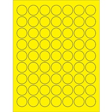 1" Fluorescent Yellow Circle Laser Labels