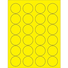 1 5/8" Fluorescent Yellow Circle Laser Labels