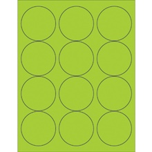 2 1/2" Fluorescent Green Circle Laser Labels