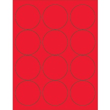 2 1/2" Fluorescent Red Circle Laser Labels