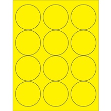 2 1/2" Fluorescent Yellow Circle Laser Labels
