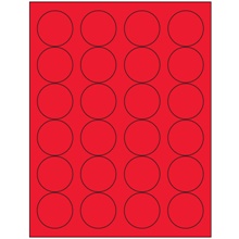 1 2/3" Fluorescent Red Circle Laser Labels