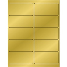 4 x 2" Gold Foil Rectangle Laser Labels