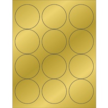 2 1/2" Gold Foil Circle Laser Labels