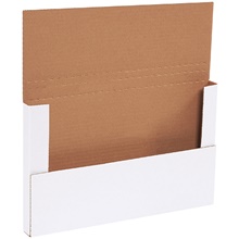 14 1/8 x 8 5/8 x 1" White Easy-Fold Mailers