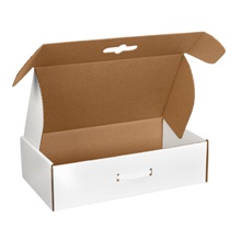 18 1/4 x 11 3/8 x 4 1/2" White Corrugated Carrying Cases