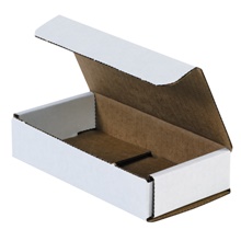 6 1/2 x 3 1/4 x 1 1/4" White Corrugated Mailers