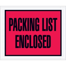4 1/2 x 5 1/2" Red "Packing List Enclosed" Envelopes