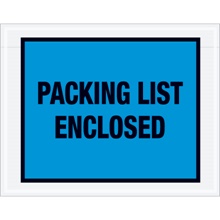 7 x 5 1/2" Blue "Packing List Enclosed" Envelopes