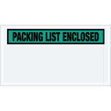 5 1/2 x 10" Green "Packing List Enclosed" Envelopes