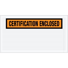 5 1/2 x 10" Orange "Certification Enclosed" Envelopes