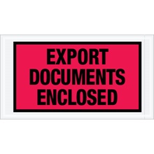 5 1/2 x 10" Red "Export Documents Enclosed" Envelopes
