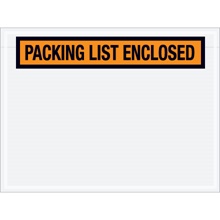 4 1/2 x 6" Orange "Packing List Enclosed" Envelopes