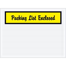 4 1/2 x 6" Yellow "Packing List Enclosed" Envelopes