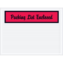 4 1/2 x 6" Red "Packing List Enclosed" Envelopes