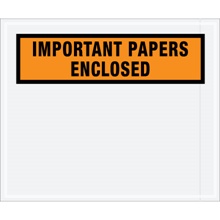 10 x 12" Orange "Important Papers Enclosed" Envelopes