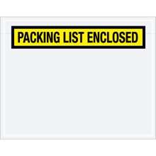 7 x 5 1/2" Yellow "Packing List Enclosed" Envelopes