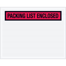 7 x 5 1/2" Red "Packing List Enclosed" Envelopes