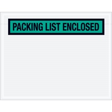7 x 5 1/2" Green "Packing List Enclosed" Envelopes