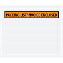 4 1/2 x 5 1/2" Orange "Packing List/Invoice Enclosed" Envelopes