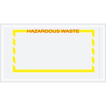 5 1/2 x 10" Yellow Border "Hazardous Waste" Document Envelopes
