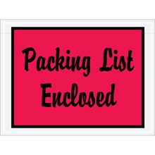 4 1/2 x 6" Red "Packing List Enclosed" Envelopes