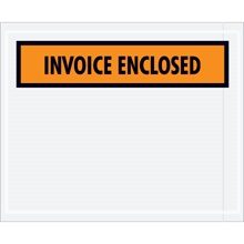 4 1/2 x 5 1/2" Orange "Invoice Enclosed" Envelopes