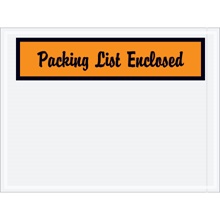 4 1/2 x 6" Orange "Packing List Enclosed" Envelopes