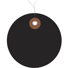 2" Black Plastic Circle Tags - Pre-Wired