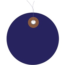 2" Blue Plastic Circle Tags - Pre-Wired