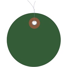 2" Green Plastic Circle Tags - Pre-Wired