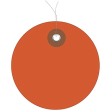 3" Orange Plastic Circle Tags - Pre-Wired