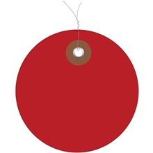 3" Red Plastic Circle Tags - Pre-Wired