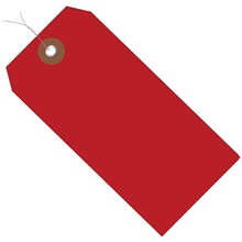 4 3/4 x 2 3/8" Red Plastic Shipping Tags - Pre-Wired