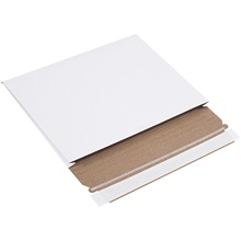 10 x 7 3/4 x 1" White Stayflats® Gusseted Mailers