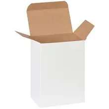 4 x 2 1/2 x 6" White Reverse Tuck Folding Cartons