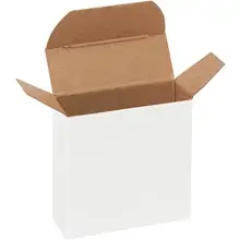 2 3/8 x 7/8 x 2 3/8" White Reverse Tuck Folding Cartons