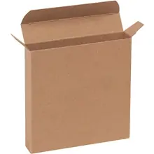 5 1/4 x 1 x 5 1/4" Kraft Reverse Tuck Folding Cartons