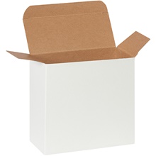 5 1/4 x 2 1/4 x 5 1/4" White Reverse Tuck Folding Cartons