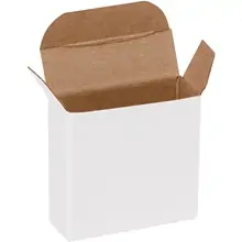 1 5/8 x 9/16 x 1 5/8" White Reverse Tuck Folding Cartons