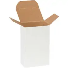 2 1/2 x 1 3/4 x 4" White Reverse Tuck Folding Cartons