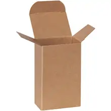 2 1/2 x 1 3/4 x 4" Kraft Reverse Tuck Folding Cartons