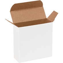 3 1/2 x 1 1/4 x 3 1/2" White Reverse Tuck Folding Cartons