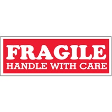 1 1/2 x 4" - "Fragile - Handle With Care" Labels