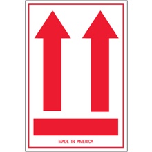 4 x 6" - (Two Red Arrows Over Red Bar) Arrow Labels