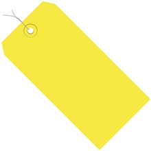 5 1/4 x 2 5/8" Yellow 13 Pt. Shipping Tags - Pre-Wired