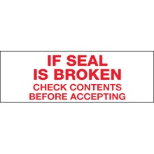 3" x 110 yds. - "If Seal Is Broken..." (6 Pack) Tape Logic® Messaged Carton Sealing Tape