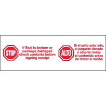 2" x 110 yds. - "Stop / Alto" (6 Pack) Tape Logic® Messaged Carton Sealing Tape