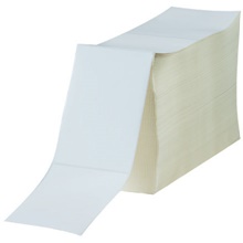 4 x 6" White Fanfold Thermal Transfer Labels